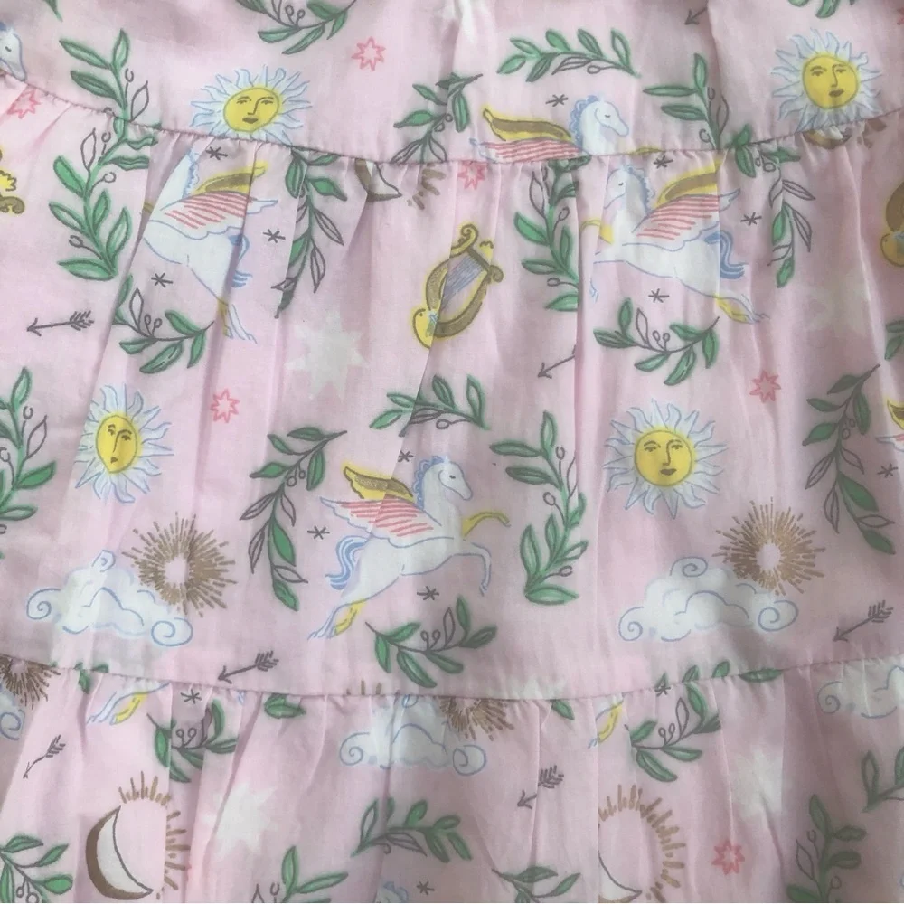 NEW Mini Boden Shirred Woven Midi Dress with Unicorn Print 2-3 Years - Picture 5 of 8